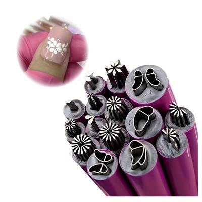 10 Stück/Set Nagelstempelstift-Set - Blumen- und Musterstempelset mit Punktierwerkzeug, parfümfrei, Damen Nageldesign-Zubehör