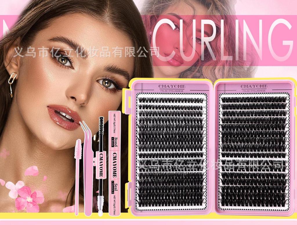 640 Clusters DIY Individual False Eyelashes: 10-100D, 10-16mm Dense, Curled, Segmented Style