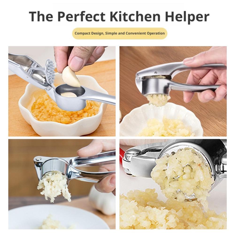 Kitchen Aluminum Alloy Garlic Press Grinder - Rust Proof Garlic Mincer Garlic Crusher Manual Ginger Juicer Kitchen Tools