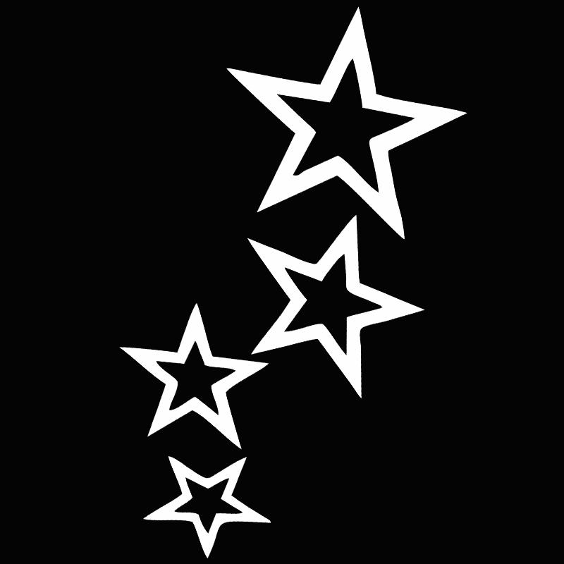 G078 12CMX24CM Stars Car Sticker Vinyl Car Decal Waterproof Stickers On Car Truck Bumper Rear Window No Background