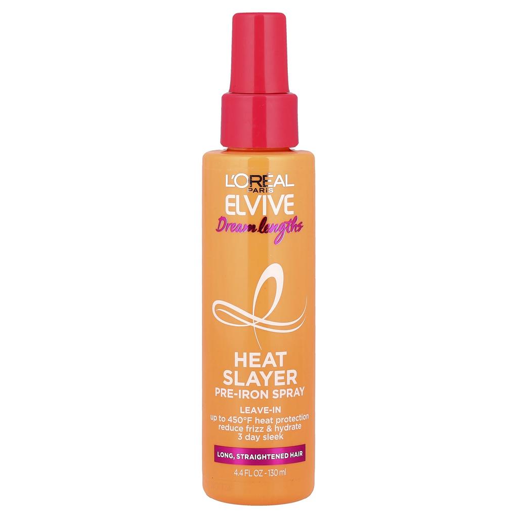 L'Oréal, Elvive, Dream Length, Heat Slayer, Спрей перед праскою, Довге пряме волосся, 130 мл (4,4 рідких унцій)