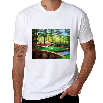 12th Hole At Augusta National T-Shirt Man T Shirts for Men Casual Black Cotton T-shirt Plain for Man Package T-Shirt