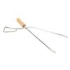 Fire Pit Tongs Heavy Duty Stainless Steel Lengthen Widen Thicken Beech Wood Handle Fire Tongs for