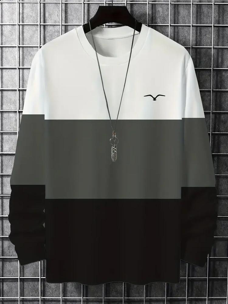 Men's Casual Long Sleeve Crew Neck T-Shirt Regular Fit