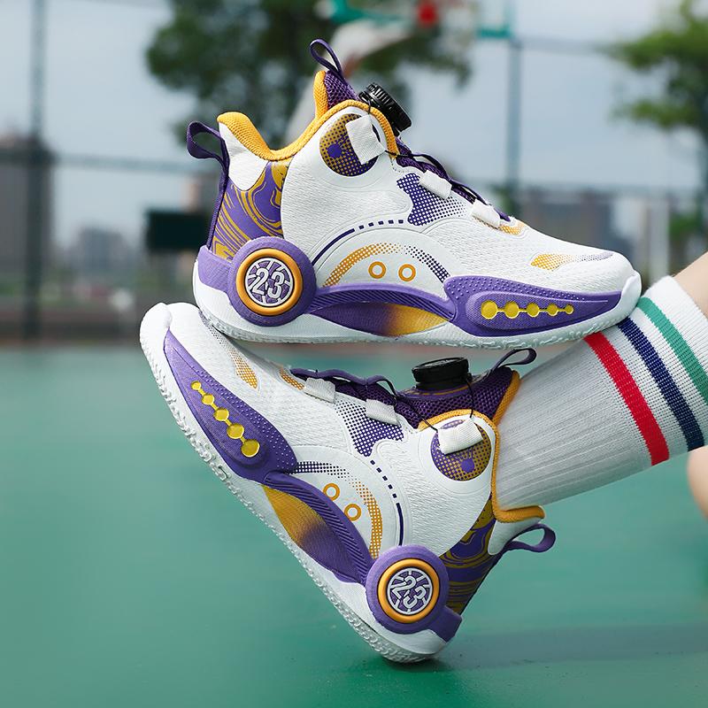 31-40 Children and Teenagers Plus Size Comfortable Convenient Fashionable Sports Shoes High Top Basketball Shoes