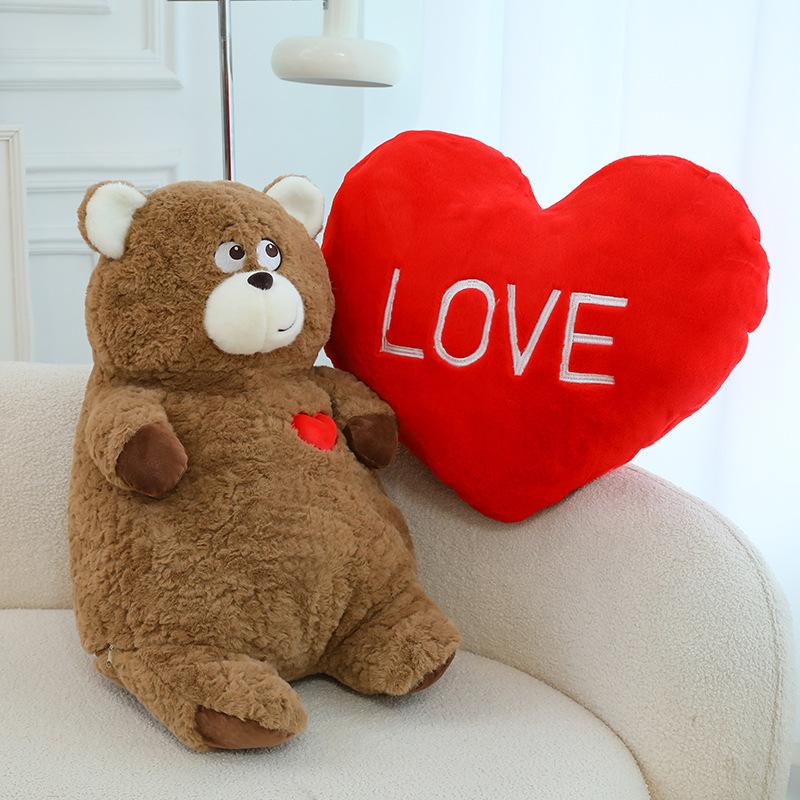 

Креативная трансформация плюшевых игрушек «Мишка любви» для подарков девушке на день рождения, прикроватная подушка-мишка, подушка от компании «Мишка» 40cm【0.42kg】