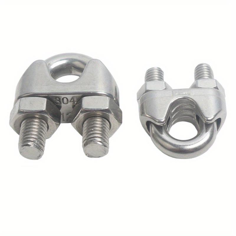 10 st 304 Rostfritt Stål Vajerklämma U-formad Klämma Lås Fäster Den Kraftiga Dubbelklämman Rostfritt Stålklämma