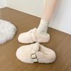Mao Mao Slippers Women's Outer Wear 2025 New Autumn and Winter One-pedal High-end Mink Plush Cotton Slippers