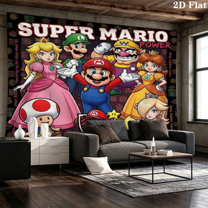 Super Mario Wall Tapestry Aesthetic Wall Hanging Printed Fabric Blanket Decorative Tapestries For Bedroom Living Room Home Decor