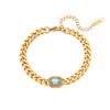 MamacitaSlay High Quality Gold Plated Cuban Chain AAA Zircon Necklaces Bracelets Stainless Steel Waterproof Jewelry for Women