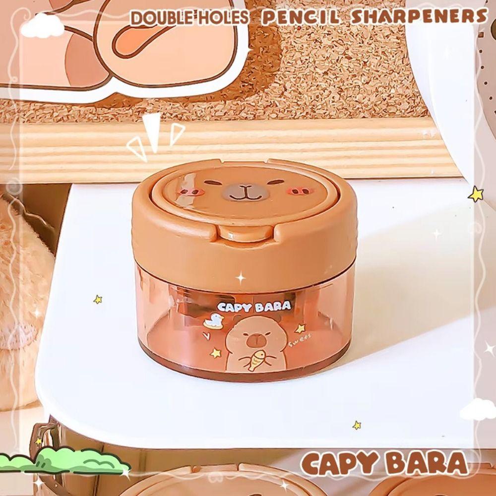 4Pcs Flip-Top Pencil Sharpener Portable Capybara Sharpener Student Stationery Gifts  School Supplies
