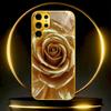 Golden Flower Pattern Phone Case for Samsung Galaxy S26 S25 S24 S23 S22 S21 FE Ultra Plus Back Cover