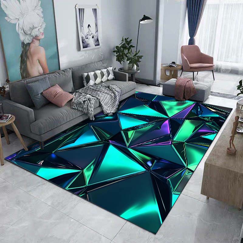 3D Polygons Printed Carpet for Living Room Bedroom Bedside Bathroom Floor Mat Area Rug Sofa Mat Home Decor Large Size