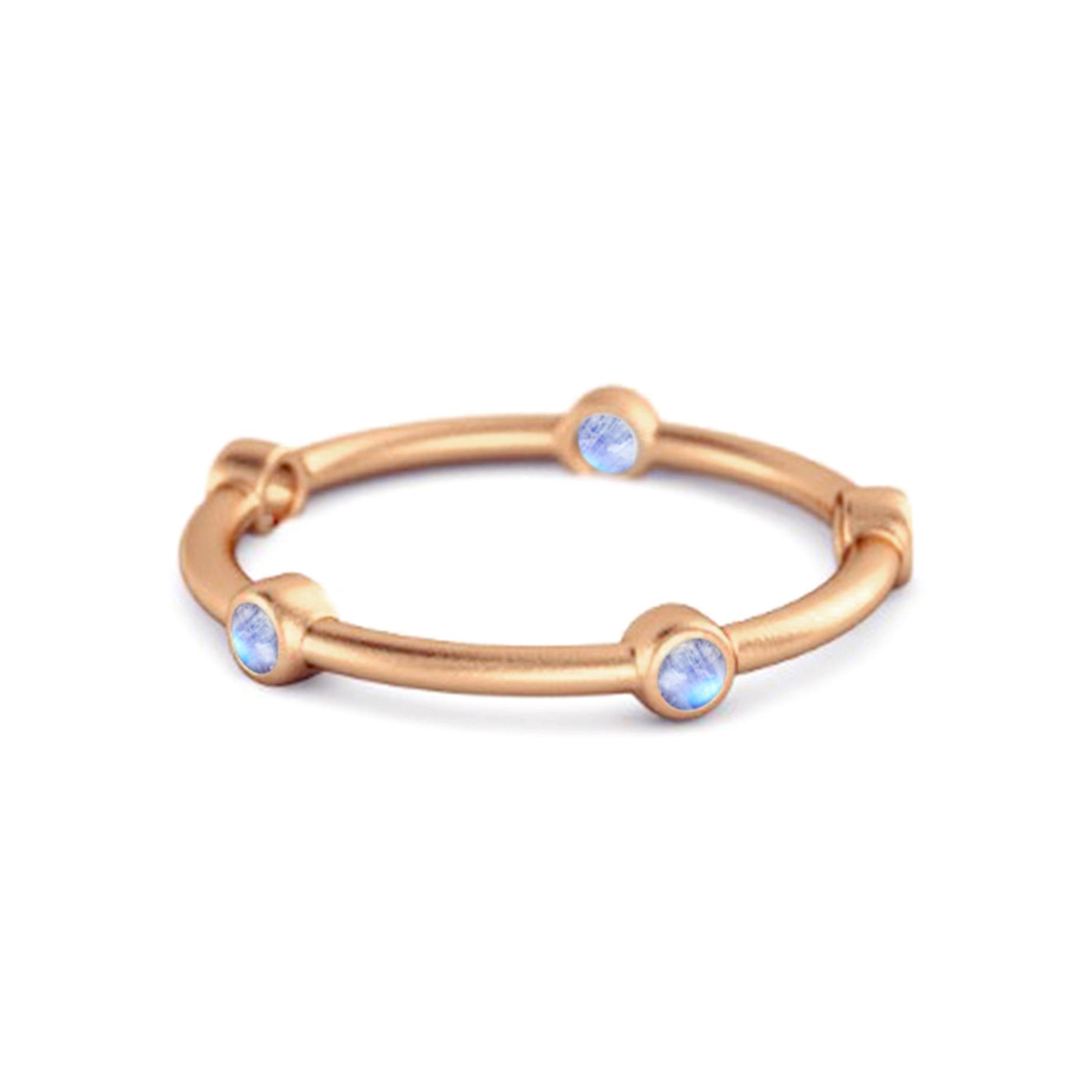 

Moonstone Minimal Stackable Band Ring - 925 Sterling Silver Rose Gold Vermeil 11