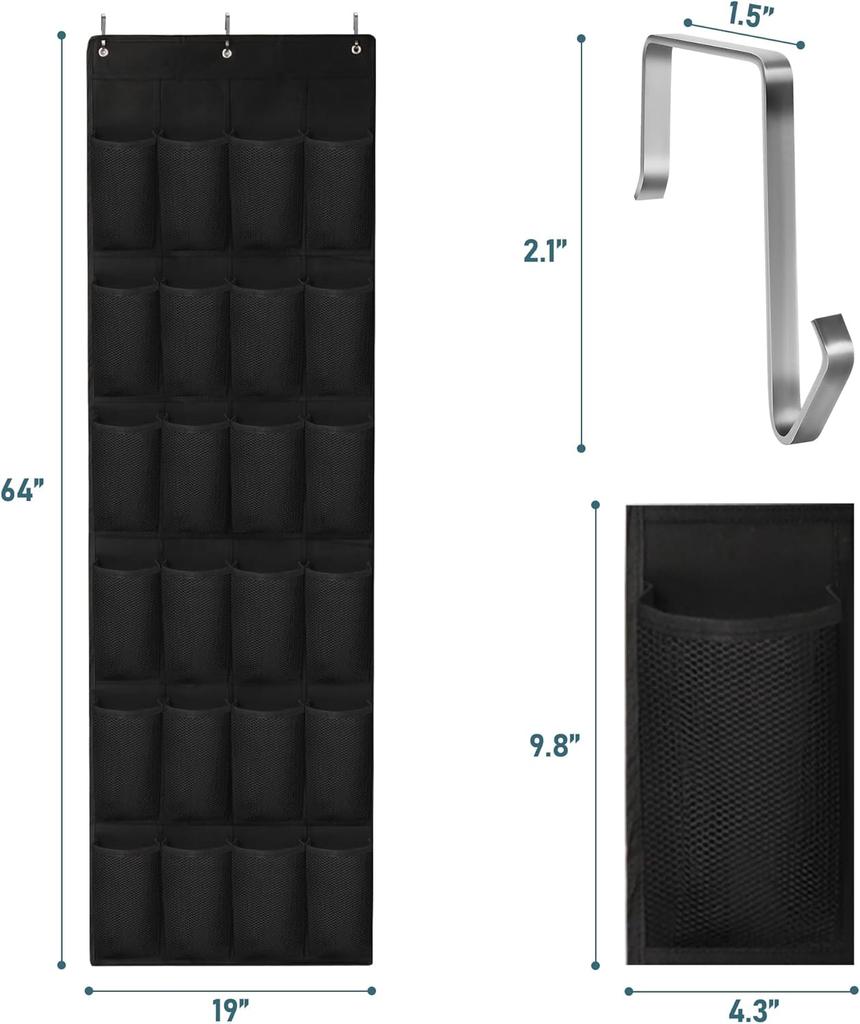 24 Large Pockets Upgraded Over The Door Shoe Organizer Enhanced Hanging Solution Holder Closets Shoe Cabinets For Everyone