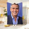 Celebrity G-Georges Clooneys Throw Lightweight 240G Flannel Blanket Soft Skin-Friendly For Summer Cooling
