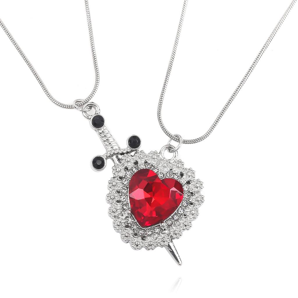 Love Heart Necklace Jewelry For Romantic Gift With Gold Tone Metal And Multilayer Style серебряный