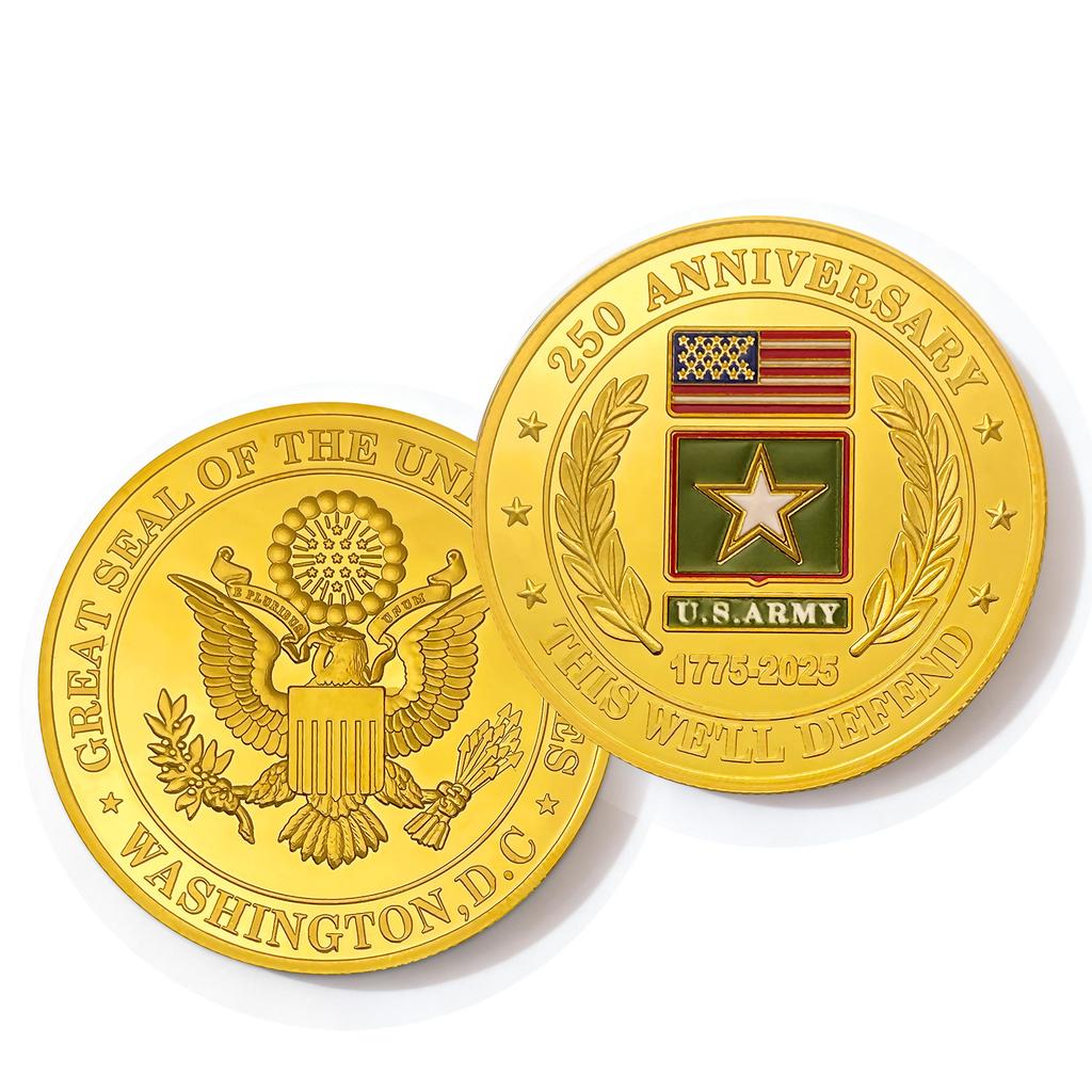 250th Anniversary Commemorative Coin Independence Day Founding Medal Challenge Coin Embossed Metal Coin Color Printed Badge