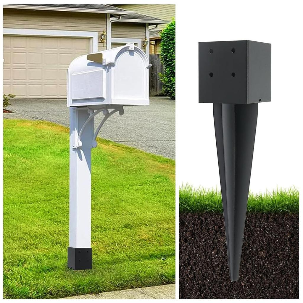 4x4 Zaunpfahlanker Poder Coated eal Bodenanker Fi 3,5x3,5 Holzpfahl, Packung mit 8, 36,