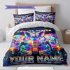 Name Custom Gundam Pattern Bedding Set Quilt Cover Pillowcase Home Decor Gift (1 * duvet cover + 2 * pillowcase, without core)