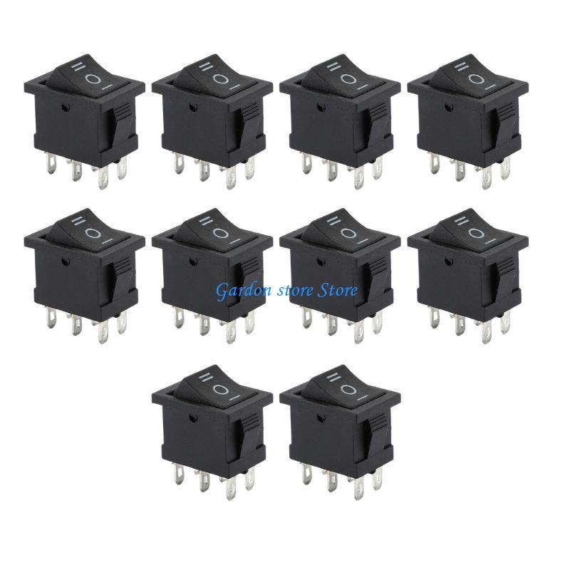 B0KB 1/4/10Pcs 6 Pin Toggle Switches 250V 6A 125V 10A Rocker Switches for Marine Boats