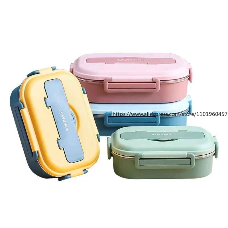 Portable Kids Lunch Box with Compartment 18/8 Stainless Steel Container for Children School Picnic Bento Food Box Lunchbox