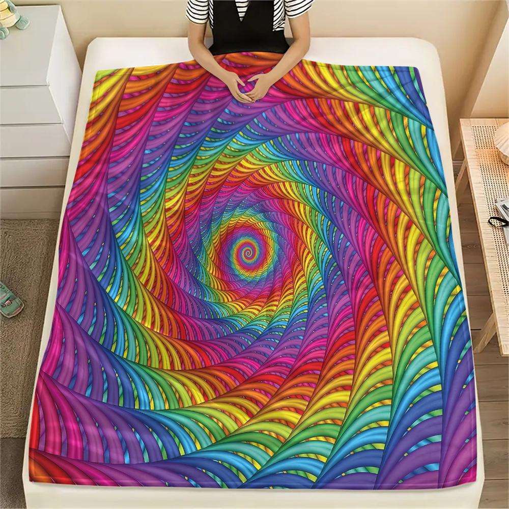 1Pc 3D Illusion Print Flannel Blanket, High Quality Comfortable for All Seasons, Home Decor, Warmth and Comfort, Perfect for Christmas Gifts