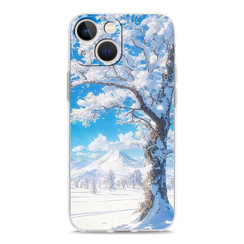 Phone Case For iPhone 16 Cases iPhone 15 12 13 14 16 Pro Max X XR XS Max 15 Plus iPhone11 Cover Landscape Winter Light Snow