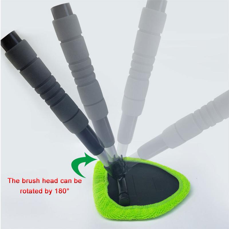 Telescopic Window Glass Cleaner Brush Kit Car Window Windshield Cleaning Wash Tool Inside Interior Auto Glass Wiper