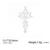 3pcs/lot Unalome Lotus Flower Necklace Earring Pendants Stainless Steel Yoga Buddhism Charms for Jewelry Making