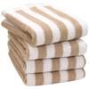 Hiorie Made In Japan Face Set of Thick Instant Absorbency (Hiorie) Hotel-Style Towels, 4, Stripes, Mocha,