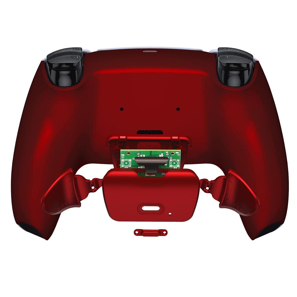 eXtremeRate Scarlet Red Back Paddle Programmable Rise Remap Kit for PS5 Controller Upgrade Board Redesigned Backshell Back Button Attachment for PS5