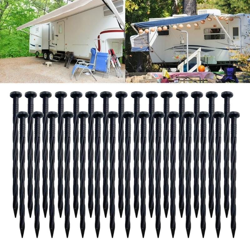 30Pcs Canopies Stakes Plastic Tent Peg Nails Yard Lawn Peg Landscape Edgings Stakes for Fixings Tent Tarps Awnings