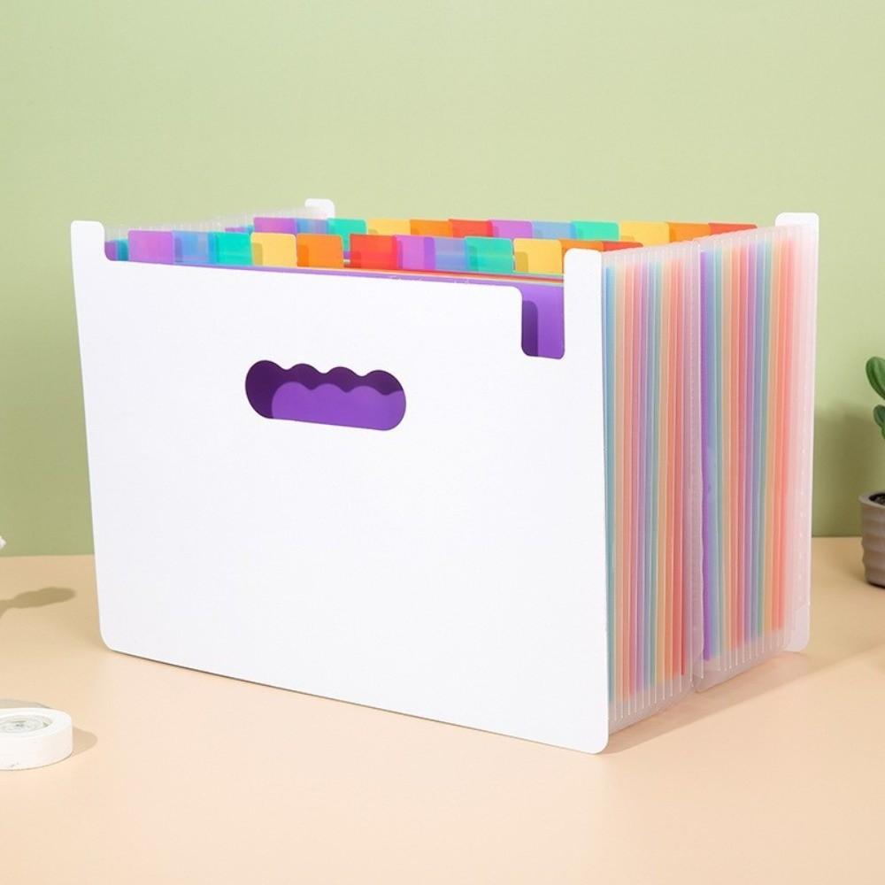 13/25 Pockets Accordion File Folder A4 Multi-Layer File Bag Portable Expanding File Box Student
