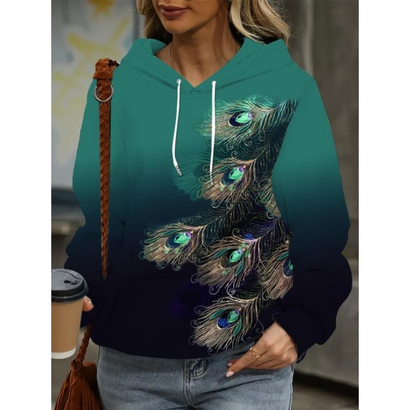 2024 женские топы осень и зима дамы свободные цветочные бабочки принт 3d принт модные повседневные пуловеры толстовки 4XL