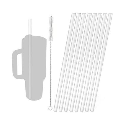 1 Set Beverage Straw Reusable Tumbler Straw Set Straight Pipe Design Flexible Drinking Straws for Home Bar