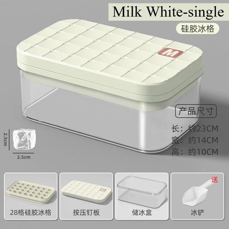 28/56 Grid Large Capacity Silicone Ice Cube Tray Press-Type with Lid Mold Ice Mould Box for Bar Gadget Kitchen Accessories