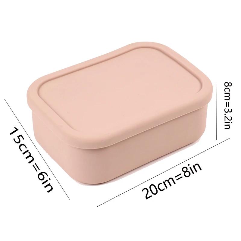 3Size Silicone Food Storage Containers Hard-Shell Silicone Bento Lunch Box Container with Lids Microwave Dishwasher Freezer Safe