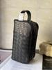 Men's Genuine Leather Woven Clutch: Trendy Large Capacity Handheld & Toiletry Bag