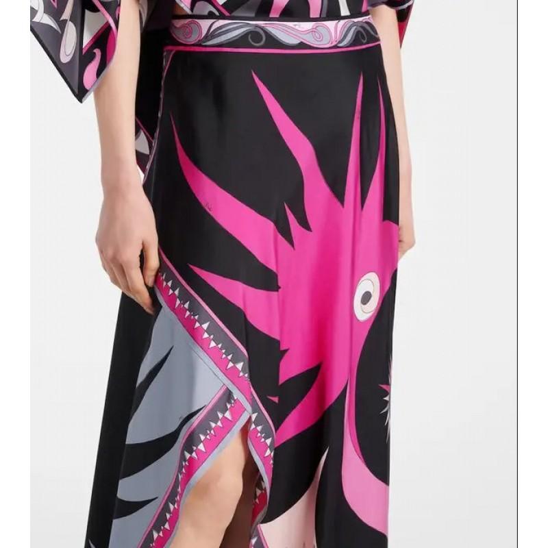 Suit Printed Top Irregular Skirt Two-piece Set