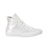 Converse Chuck Taylor All Star Iridescent Leather High-Top Skate Shoes Women Sneakers Silver 566094C