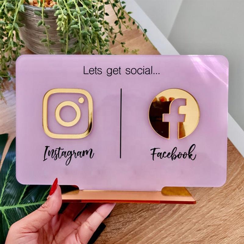 

Counter sign Instagram Follow Plate Акрилові рамки для вивіски в соціальних мережах для фірмового касира. Декор для вечірки.