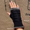 Double Side Plush Winter Warm Gloves - Exposed Finger Design