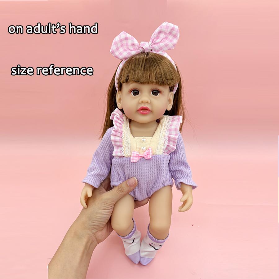 Kawaii Reborn Baby Girl Dolls Lifelike Face Fashion Clothes Companied Doll Birthday Christmas Gift Educational Toy 12inch Kid Friendly Entertaining