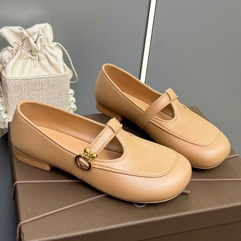 Autumn and winter French flat-bottomed small fragrant new simple retro soft-soled Mary Jane single shoes