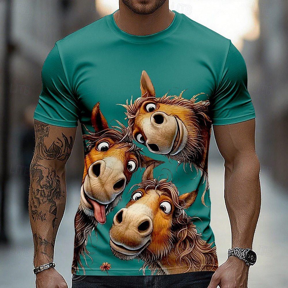 3D Digital Printing Men's Casual Round-neck Short-sleeved T-shirt
