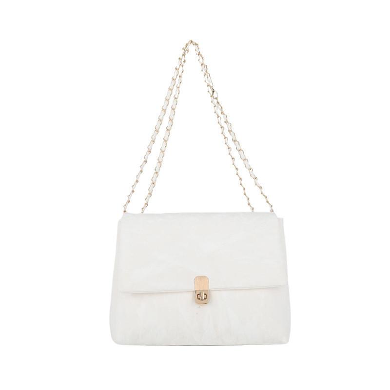 Chic Modern Urban Shoulder Bag For Women 2024 Summer Stylish Embossed Pu Leather белый