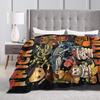 Funny Italian Brain Rot Italian Brainrot Halloween Blanket Cover Fuzzy Throw Blankets Home Couch Portable Soft Warm Bedsprea