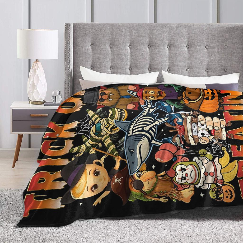 Funny Italian Brain Rot Italian Brainrot Halloween Blanket Cover Fuzzy Throw Blankets Home Couch Portable Soft Warm Bedsprea