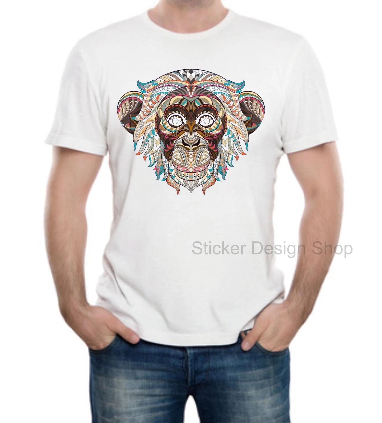 Monkey Monkey T-Shirt Print Unisex Cotton Fruit of The Loom S